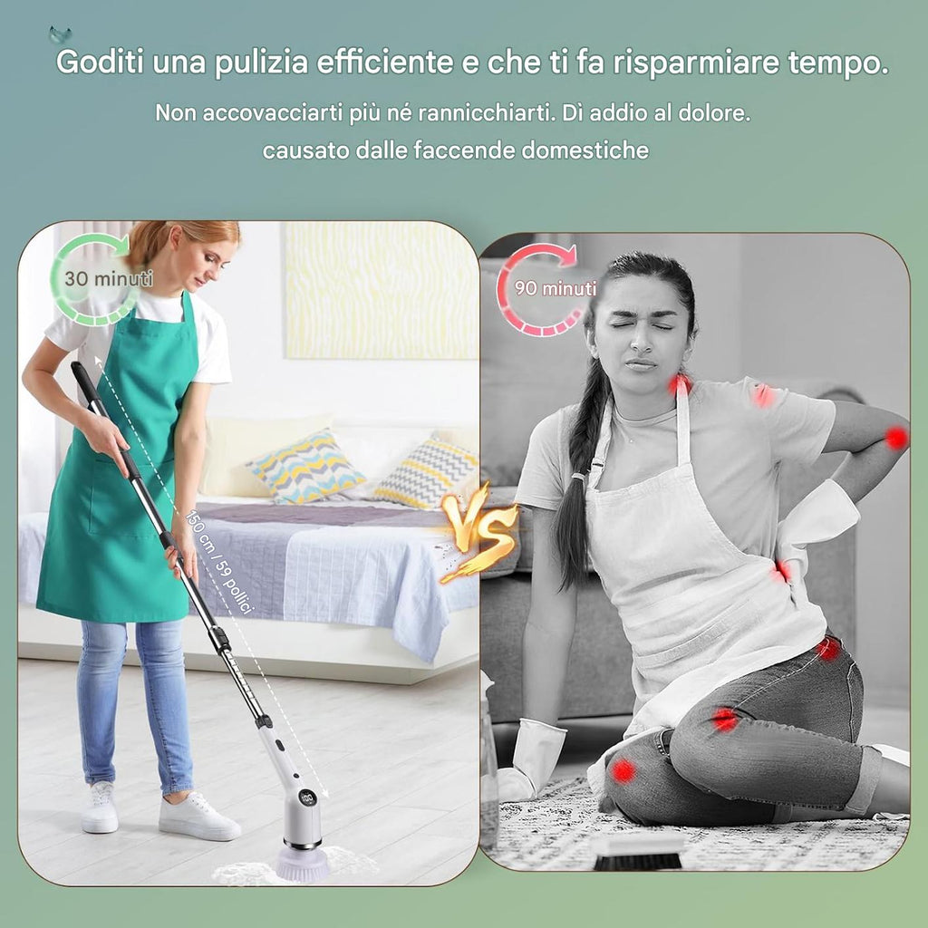 Spazzola di pulizia elettrica 9 in 1