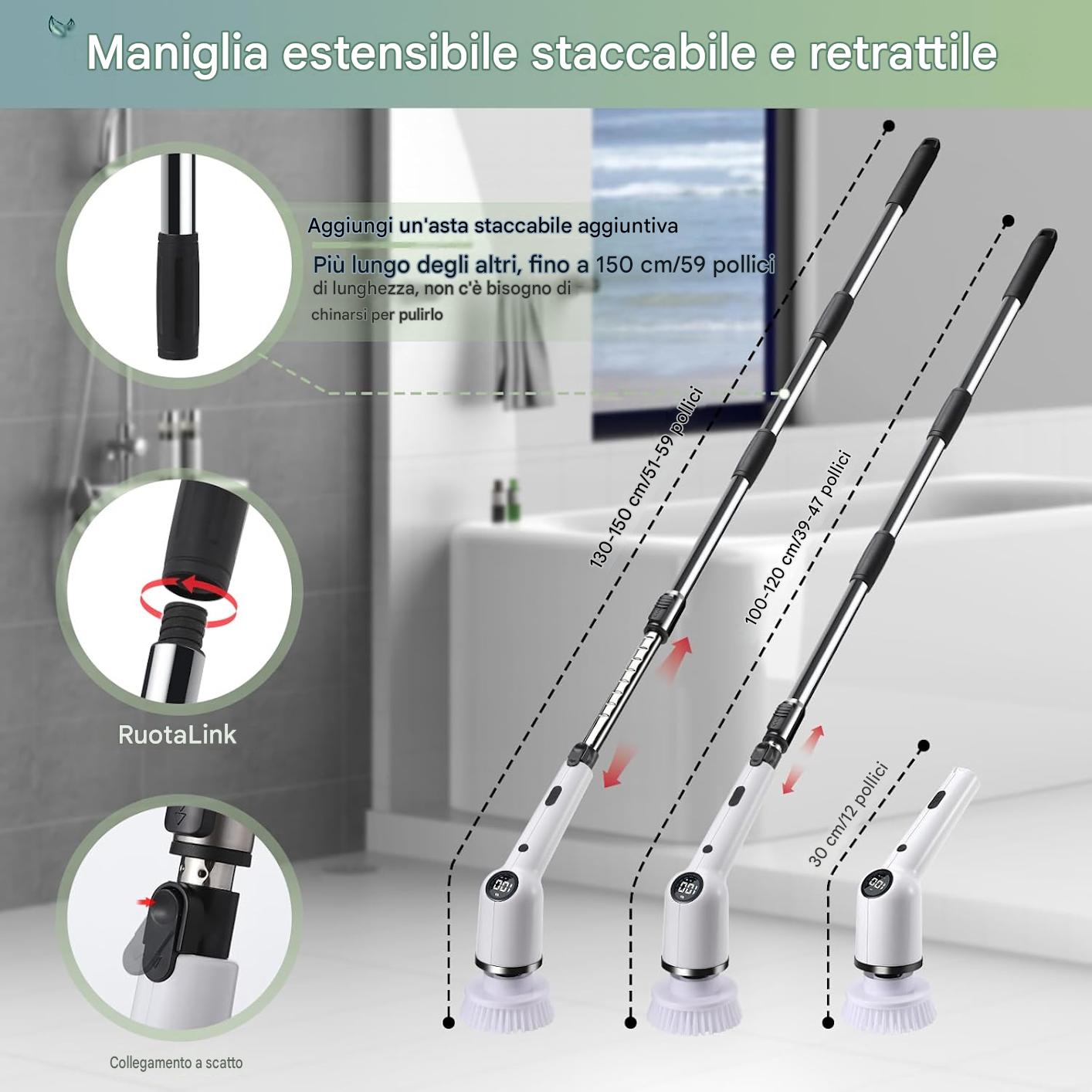 Spazzola di pulizia elettrica 9 in 1