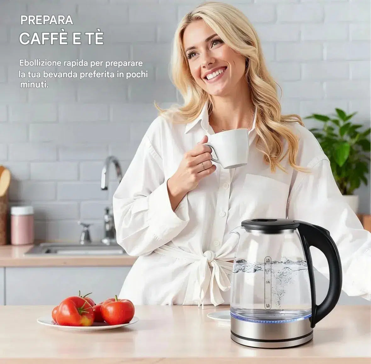 Bollitore elettrico in vetro